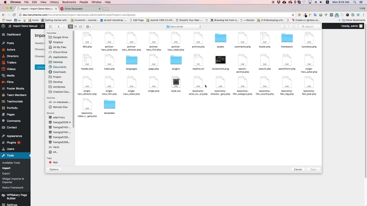 How to import Demo Data manual HaruTheme