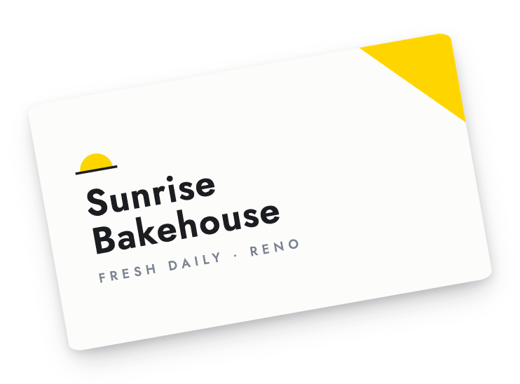 Bakery business card with yellow corner